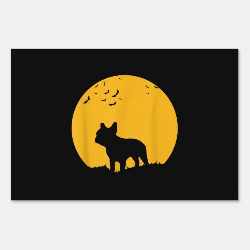 french bulldog moon  halloween inspired design sign