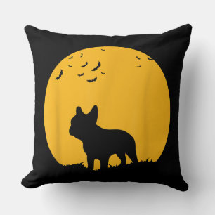 French Bulldog Moon Halloween Inspired Design Throw Pillow