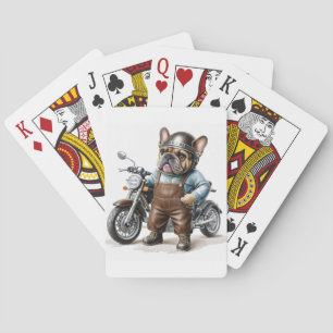 French Bulldog Motorcycle Father's Day Bulldog Poker Cards