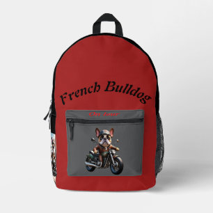 French Bulldog Motorcycle French Bulldog Printed Backpack