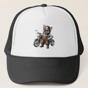 French Bulldog Motorcycle French Bulldog Trucker Hat