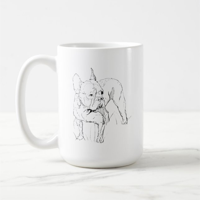 French Bulldog Mug – Hand Drawn Dog Illustration (Left)