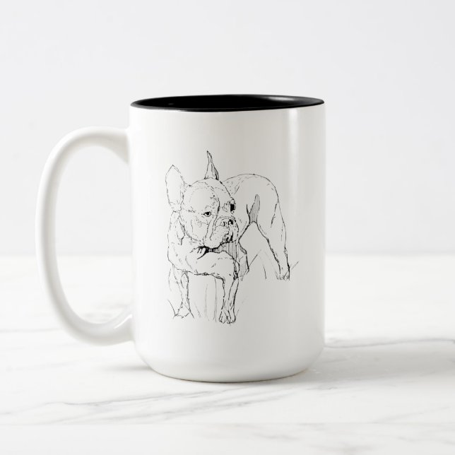 French Bulldog Mug – Hand Drawn Dog Illustration (Left)