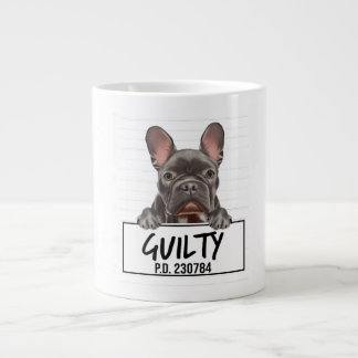 French Bulldog Mugshot Guilty Dog Giant Coffee Mug