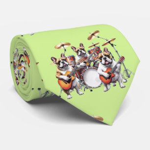 French Bulldog Musikband Französische Bulldoggen Neck Tie