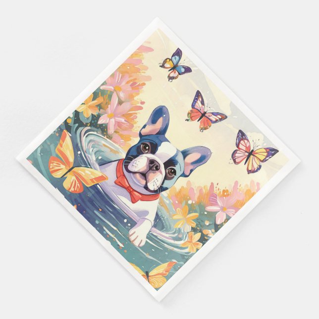 French Bulldog Napkins (Corner)