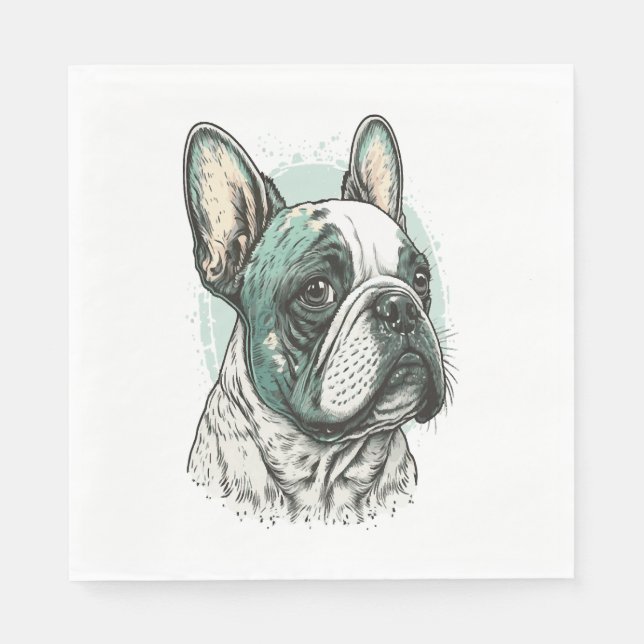 French bulldog napkins (Front)