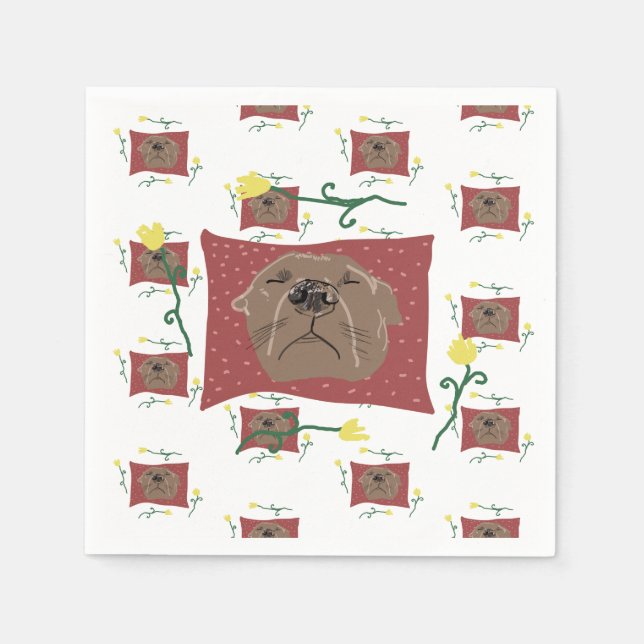 French Bulldog Napkins (Front)