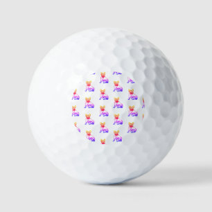 French Bulldog Neon French Bulldog Golf Balls