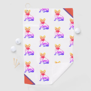 French Bulldog Neon French Bulldog Golf Towel