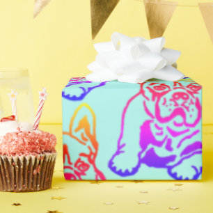 French Bulldog Neon French Bulldog Wrapping Paper