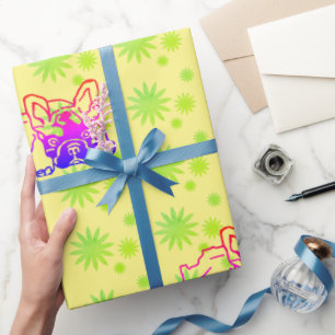 French Bulldog Neon French Bulldog Wrapping Paper
