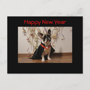 French Bulldog New Year French Bulldog Holiday Postcard