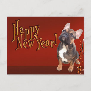 French Bulldog New Year French Bulldog Postcard