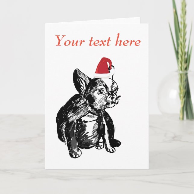 French Bulldog New Year  Greeting Card (Front)