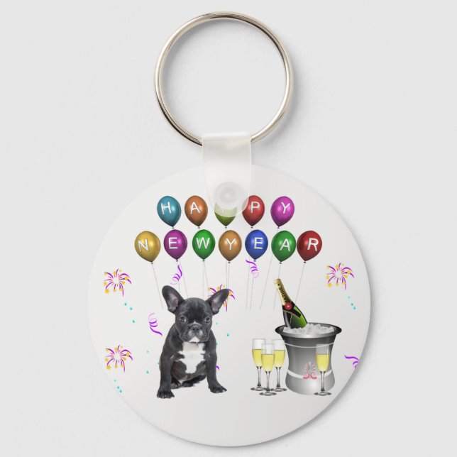 French Bulldog New Year Keychain (Front)