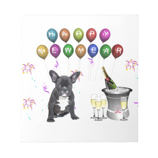French Bulldog New Year Notepad (Front)