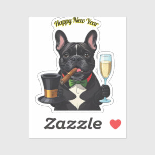 French Bulldog New Year Sticker