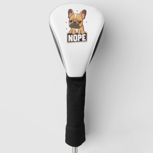 French Bulldog Nope Golf Head Cover (Front)