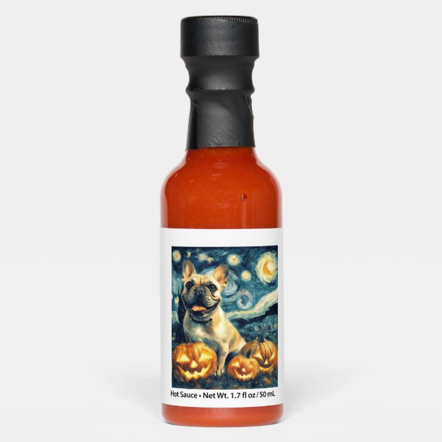 French Bulldog of van gogh starry night halloween  Hot Sauces (Front)
