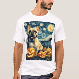 French Bulldog of van gogh starry night halloween T-Shirt