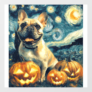 French Bulldog of van gogh starry night halloween Wall Decal
