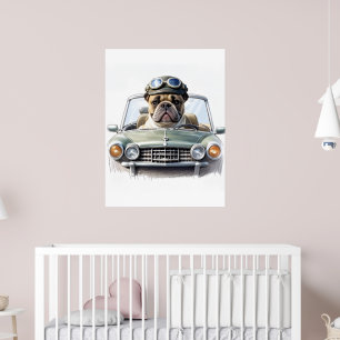 French Bulldog Oldtimer Bulldog Father's Day Poster