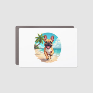 French Bulldog on a Beach Car Magnet
