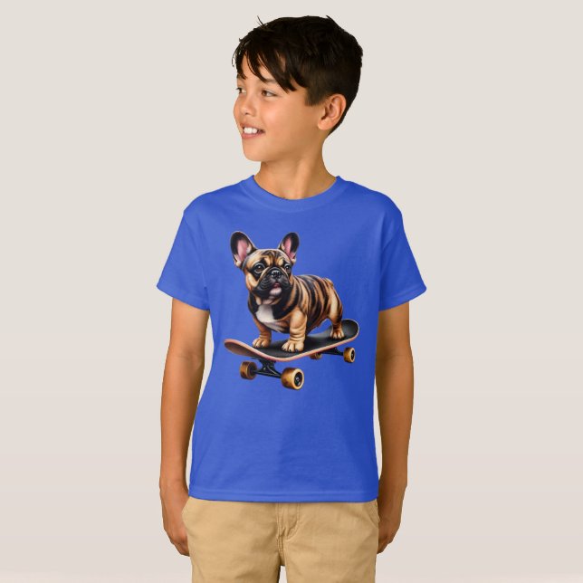 French Bulldog on a Skateboard T-Shirt (Front Full)