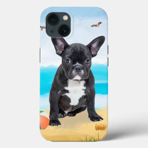 French Bulldog on Beach iPhone 13 Case