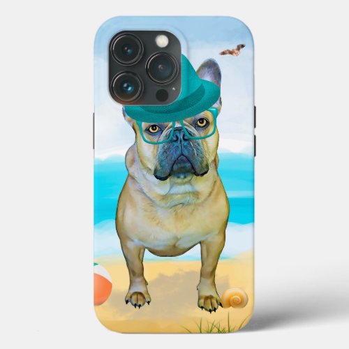 French Bulldog on Beach iPhone 13 Pro Case