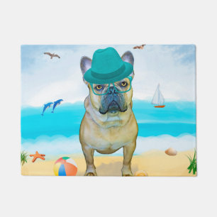 French Bulldog on Beach Doormat