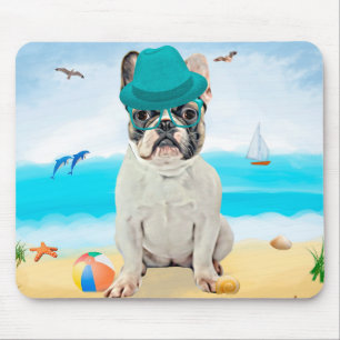 French Bulldog on Beach Mouse Pad