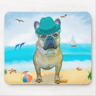 French Bulldog on Beach Mouse Pad