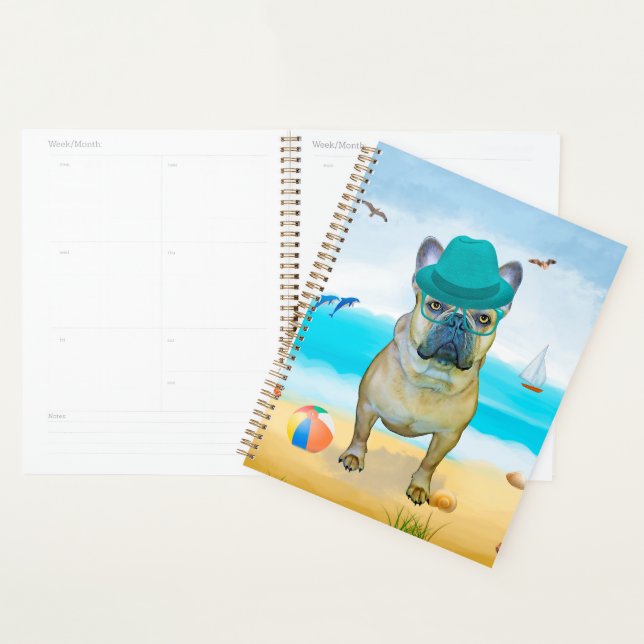 French Bulldog on Beach Planner (Display)