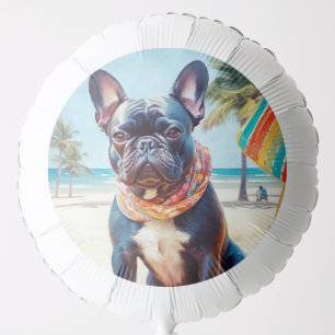 French Bulldog on Beach, summer gift for dog lover Balloon