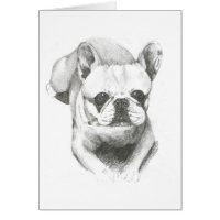 French Bulldog on blank card