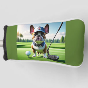 French Bulldog on golf course on vacation Head Cover