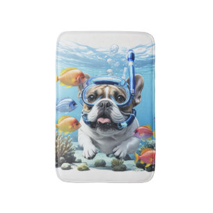 French Bulldog on vacation Bath Mat