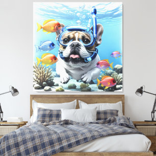 French Bulldog on vacation Canvas Print