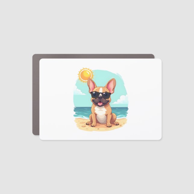 French Bulldog on Vacation Car Magnet (Front)