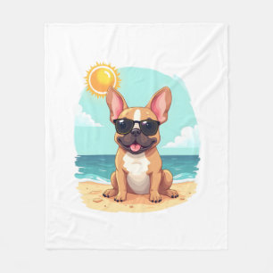 French Bulldog on Vacation Fleece Blanket
