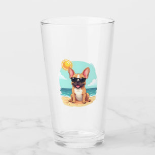 French Bulldog on Vacation Glass