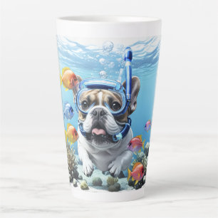French Bulldog on vacation Latte Mug