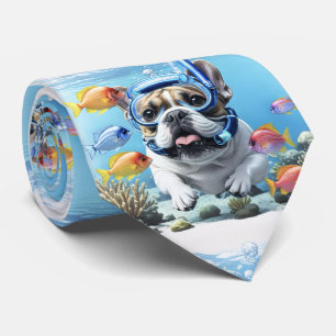 French Bulldog on vacation Neck Tie