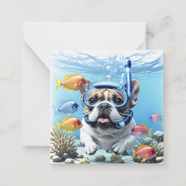 French Bulldog on vacation Note Card (Front)