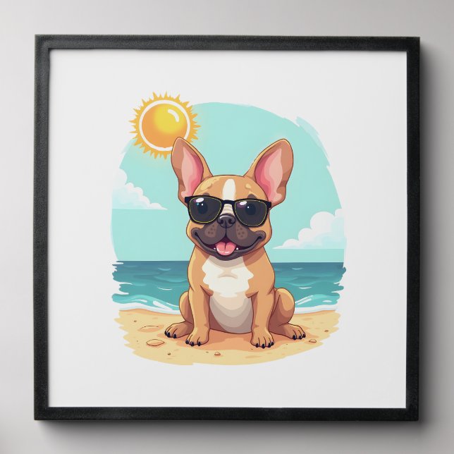 French Bulldog on Vacation Peel And Stick Photo Tile (Front Set)