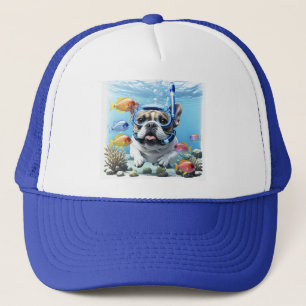 French Bulldog on Vacation Swapping Funny Trucker Hat
