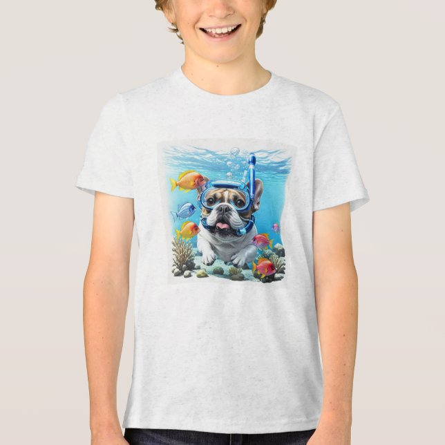 French Bulldog on vacation Tri-Blend Shirt (Front)