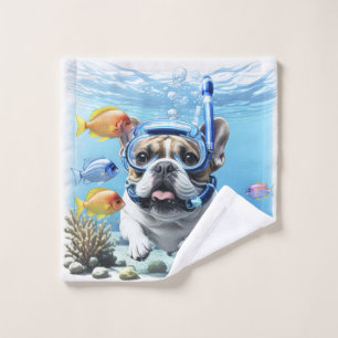 French Bulldog on vacation Wash Cloth